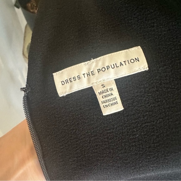 Dress The Population Lita Dress Sleeveless Tie Shoulder Sheath Black small - Picture 12 of 16